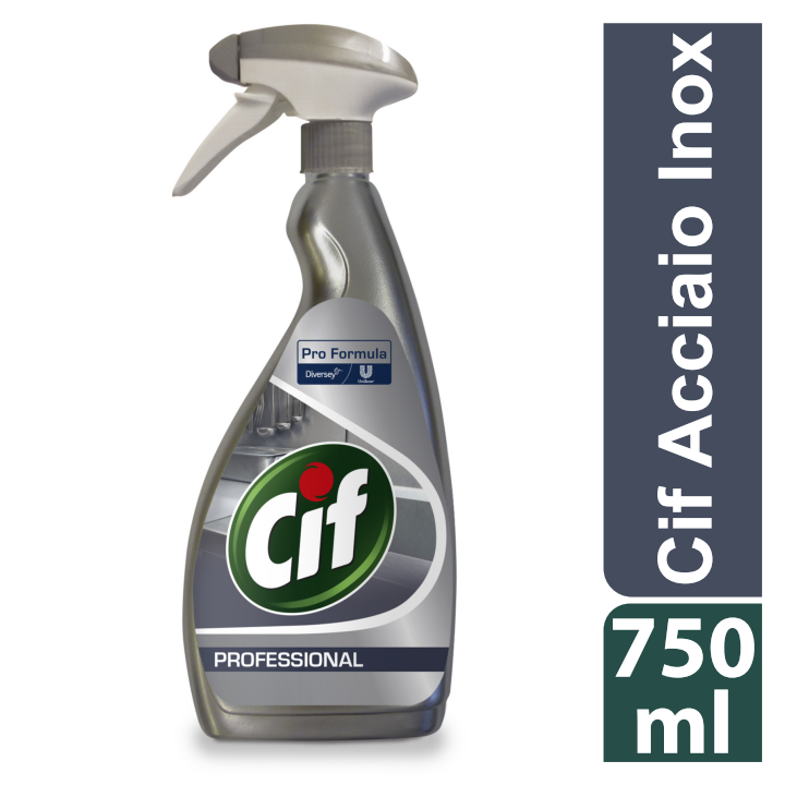 Cif Acciaio inox detergente superfici dure 750 ml - 6 pz x ct