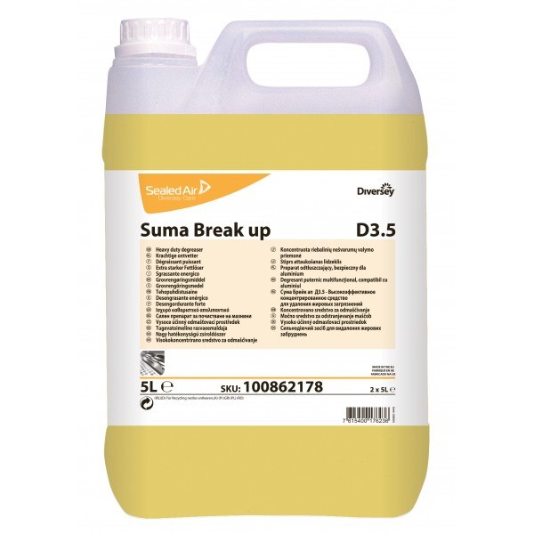 Suma Break Up D3.5 sgrassante energico alcalino concentrato 5 lt - 2 ta x ct