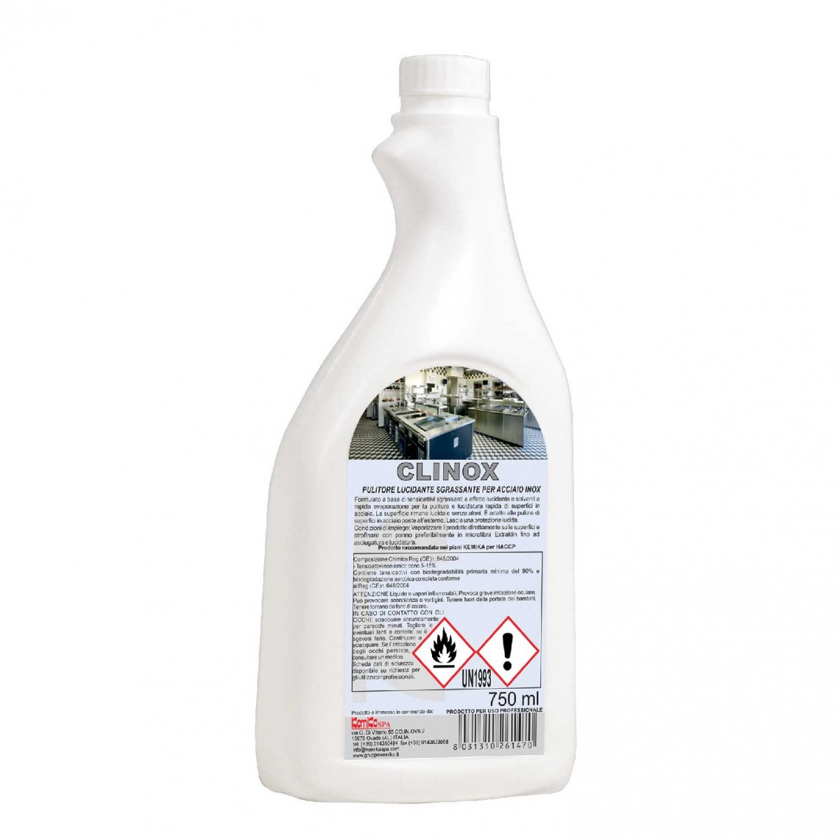 CLINOX Detergente rapido acciaio inox fl kg 0.75 (Cf 15 pz)