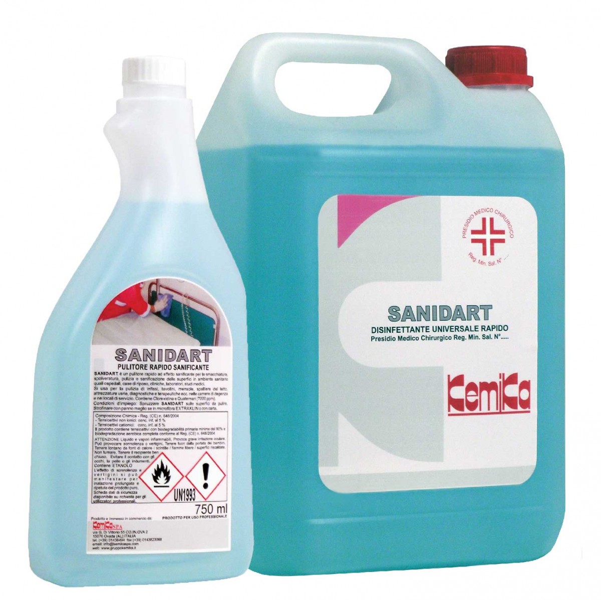 Pulitore universale rapido disinfettante PMC SANIDART 750 ml - cf 6 pz