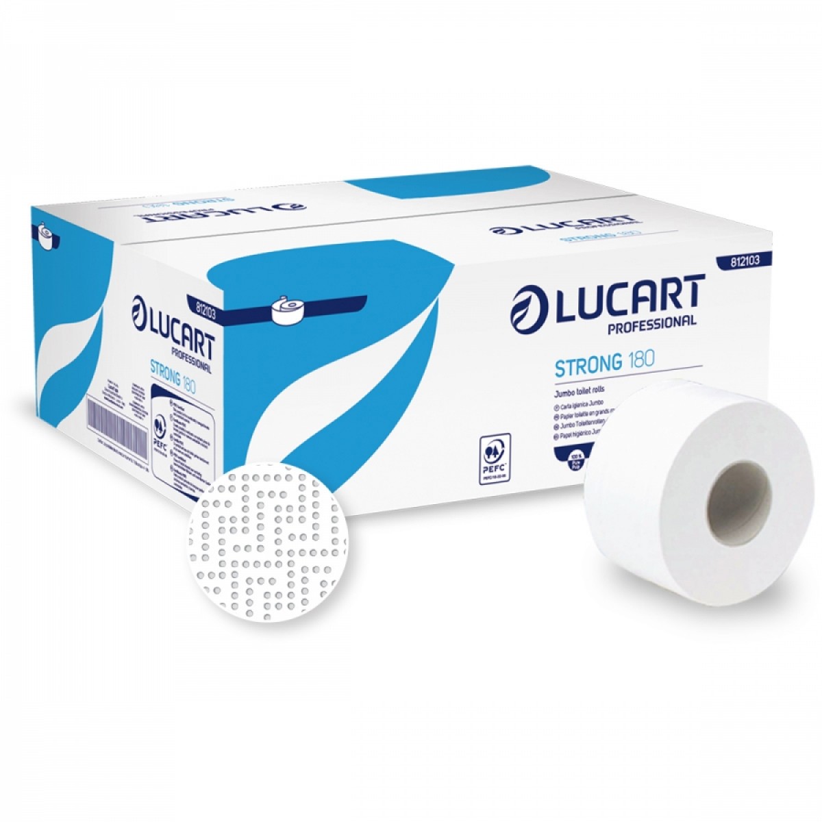 Carta igienica mini jumbo Lucart Strong pc 2 v 180 M 486 str 12 pz x ct