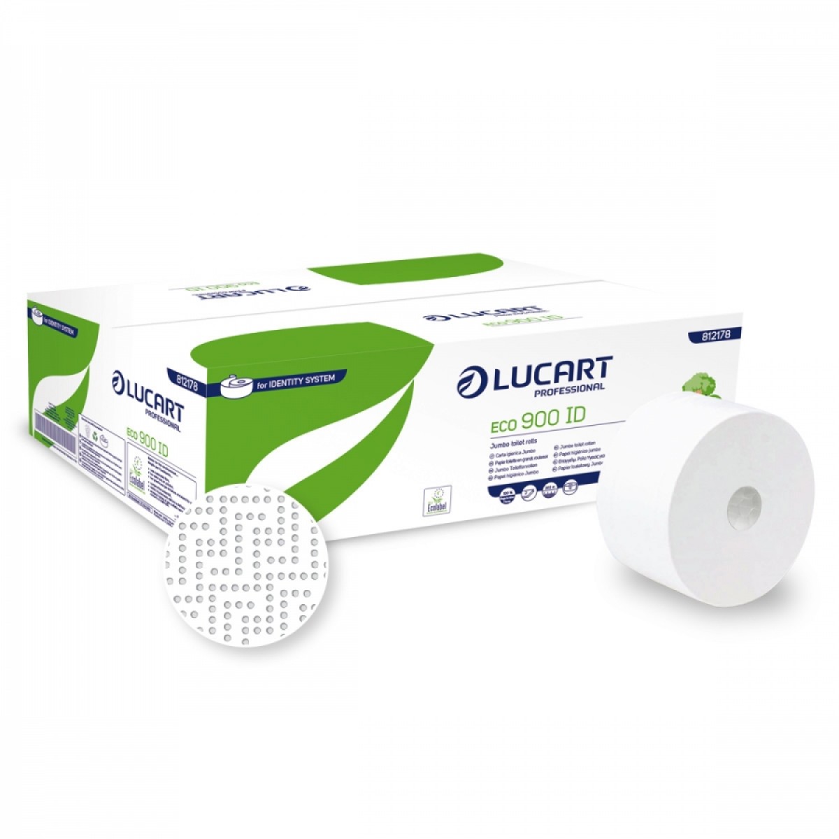 Carta igienica jumbo Lucart Eco 900 Identity 2 v 202 M 900 str 12 pz x ct