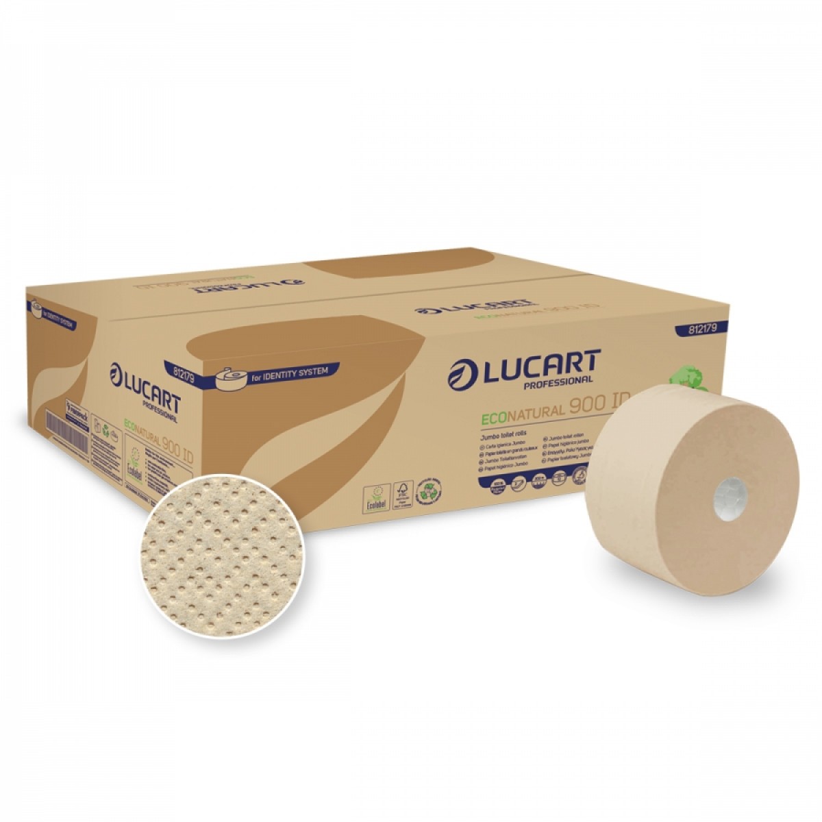 Carta igienica jumbo Lucart Econatural Identity 2 v 202 M 900 str 12 pz x ct