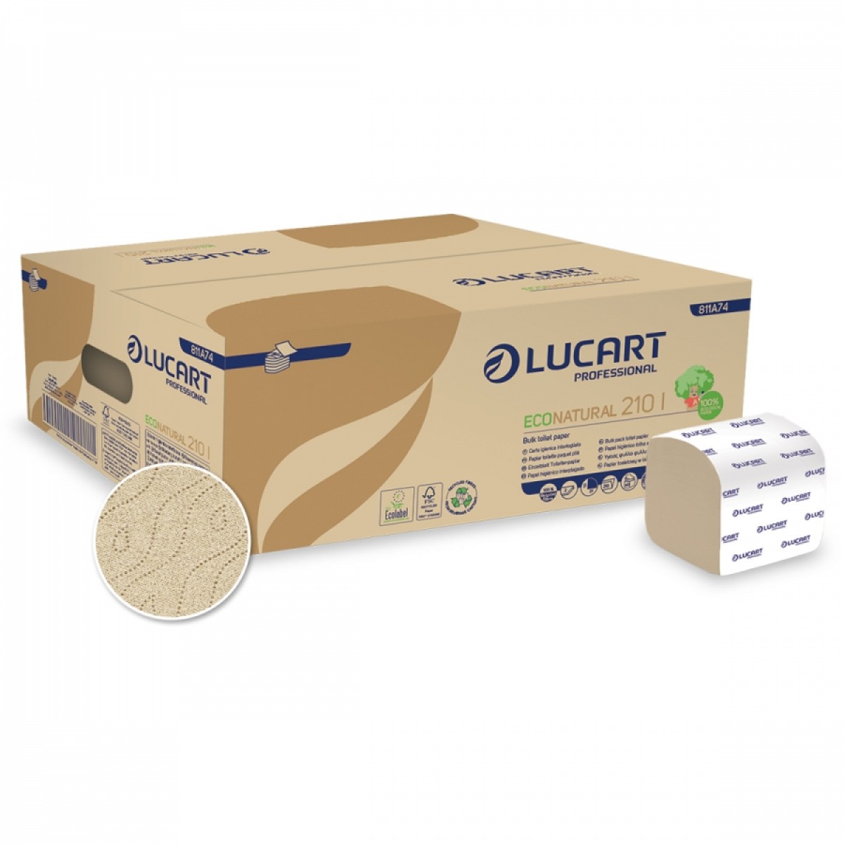 Carta igienica intercalata Lucart Econatural 2 v 210 fogli 40 pz x ct