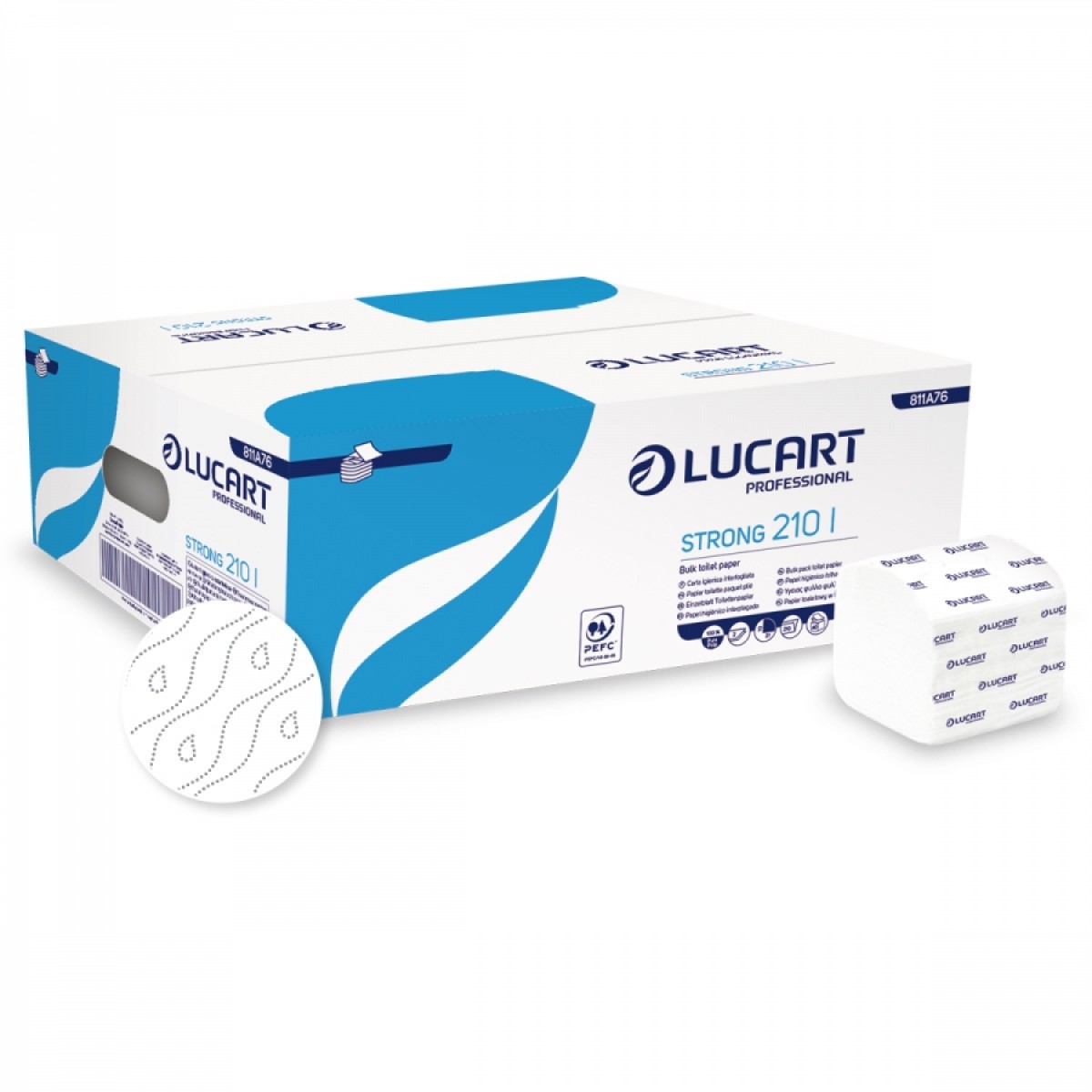 Carta igienica intercalata Lucart Strong 2 v 210 fogli 40 pz x ct