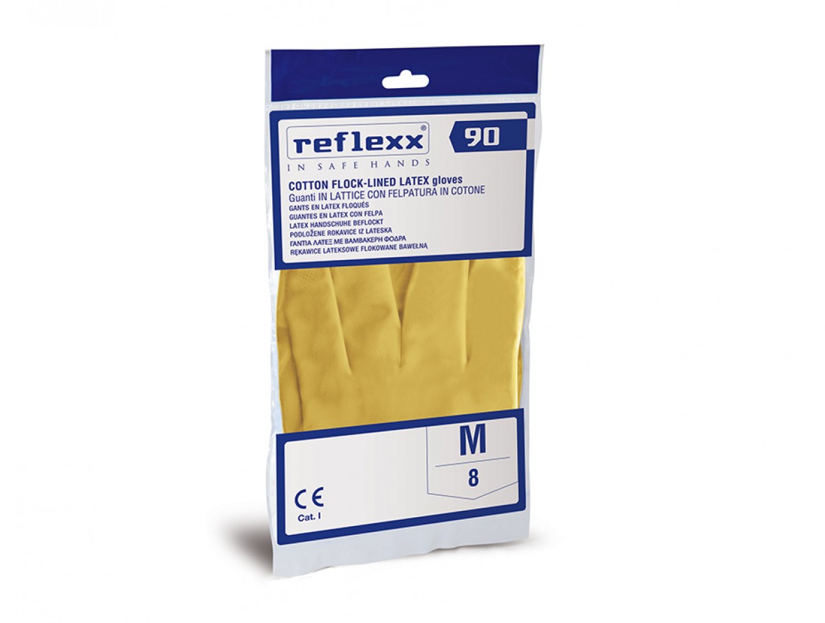Guanto riutilizzabile lattice R90 felpato 50 gr. mis. S