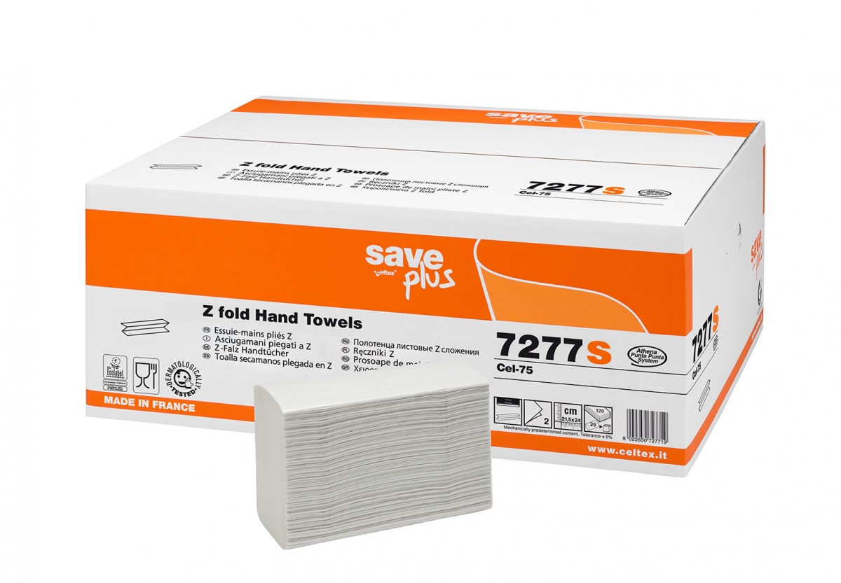 Asciugamani piegati a Z Save - 2 v 120 fogli x cf - 25 cf x ct