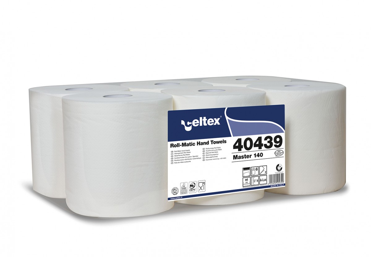 Asciugamano a rotolo autocut Master 140 - 2 v 150 M - 6 pz x ct