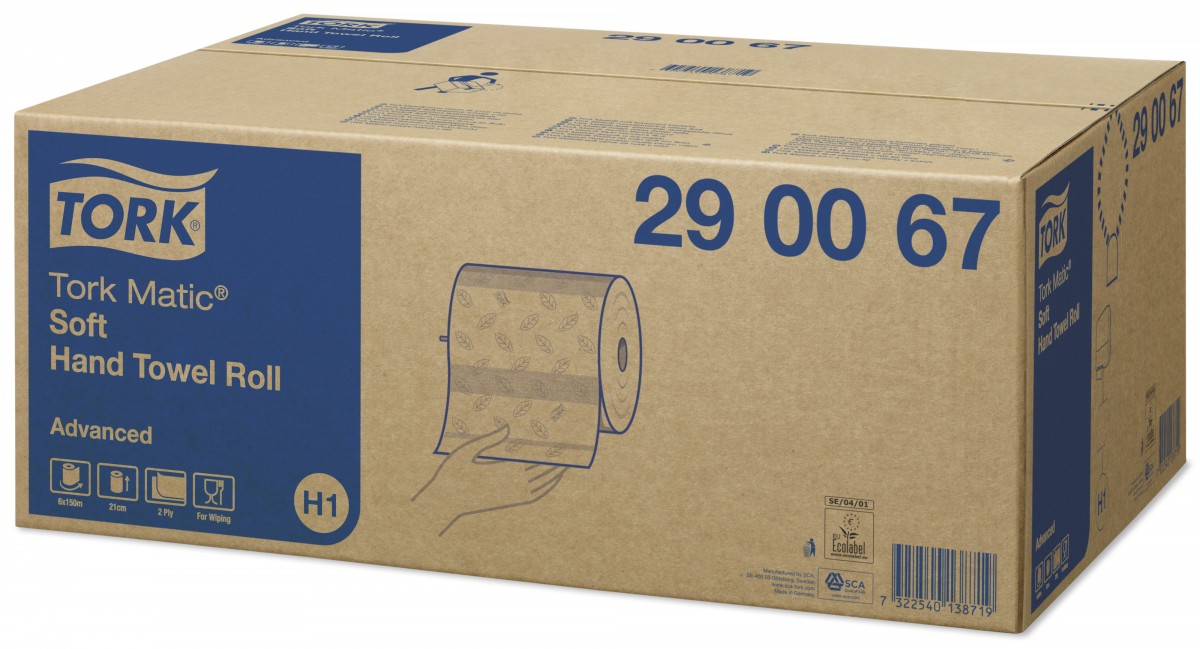 Asciugamano a rotolo Tork Matic Soft Advanced 150 m H1 ct 6 pz