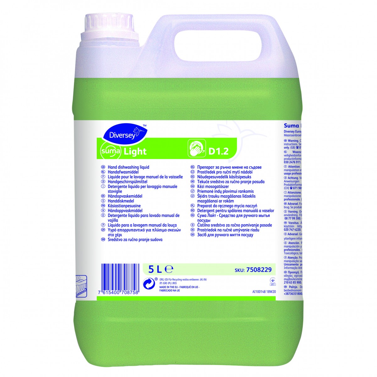 Suma Light D1.2 detergente lavaggio manuale stoviglie 5 lt - 2 ta x ct