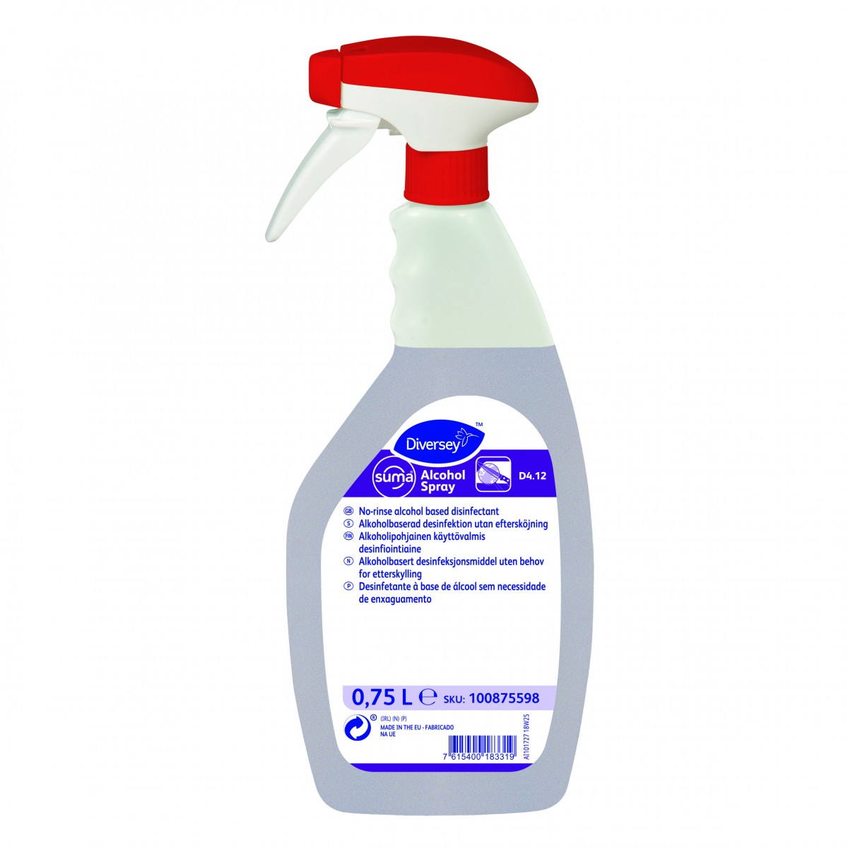 Suma Alcohol Spray D4.12 disinfettante PMC 750 ml - 6 pz x ct ES