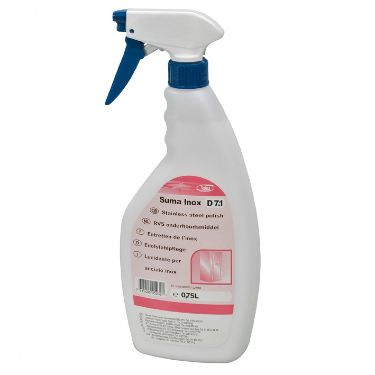 Suma Inox D7.1 det. lucidante acciaio 750 ml trigger- 6 pz x ct