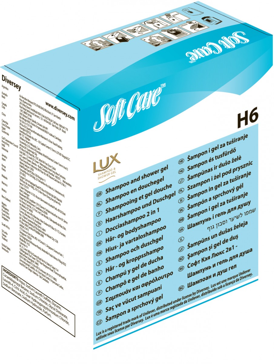 Soft Care Lux 2in1 docciashampoo e balsamo 800 ml - 6 pz x ct