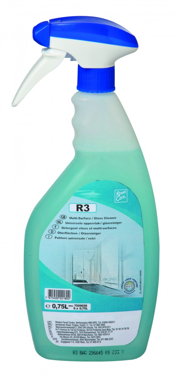 Room Care R3 detergente multiuso vetri - 6 flac.+1 spruz.- 6 pz x ct
