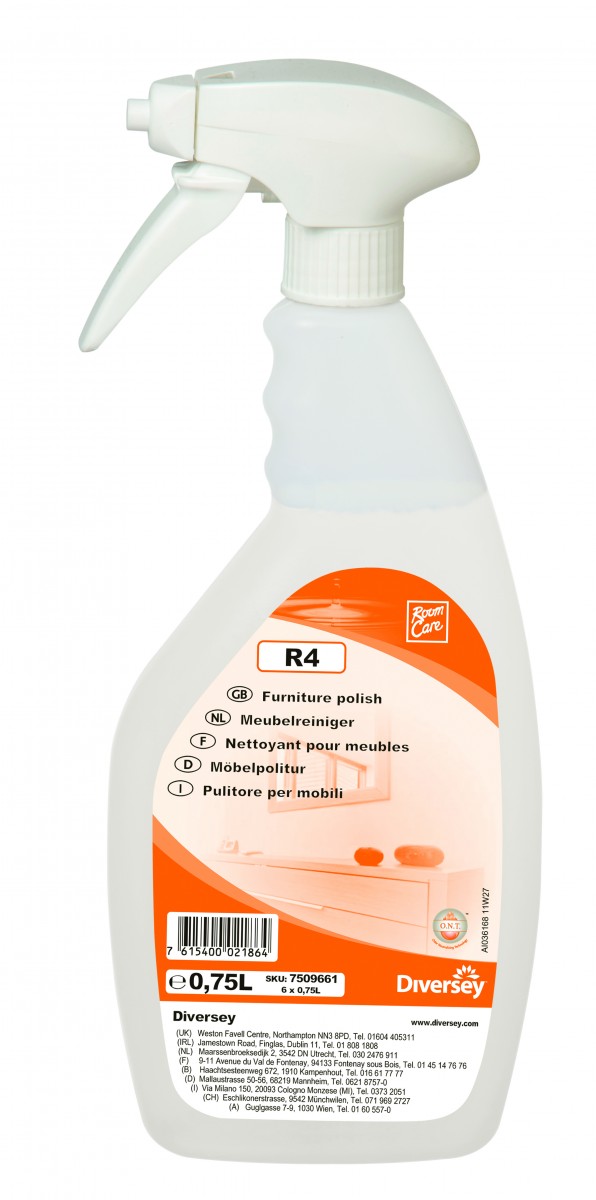 Room Care R4 pulitore lucidante legno - 6 flaconi+1 spruzz.- 6 pz x ct