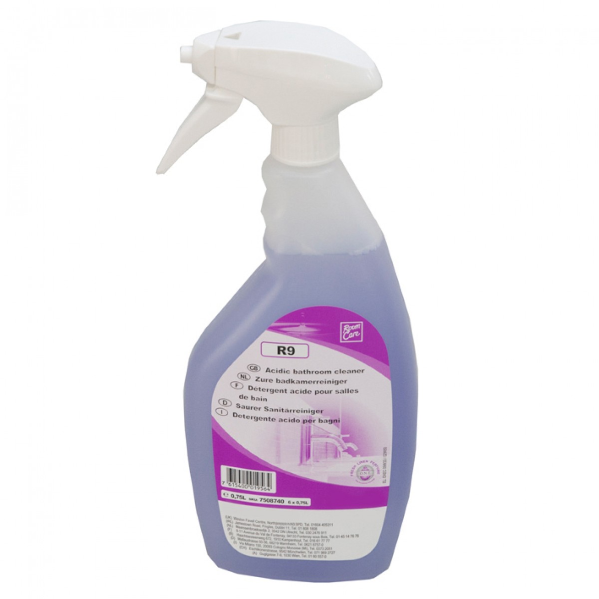 Room Care R9 detergente acido bagno 6 fl.+1 spruzz. schium. - 6 pz x ct