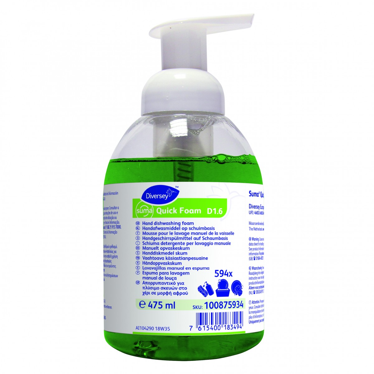 Suma QuickFoam D1.6 detergente manuale piatti 475 ml