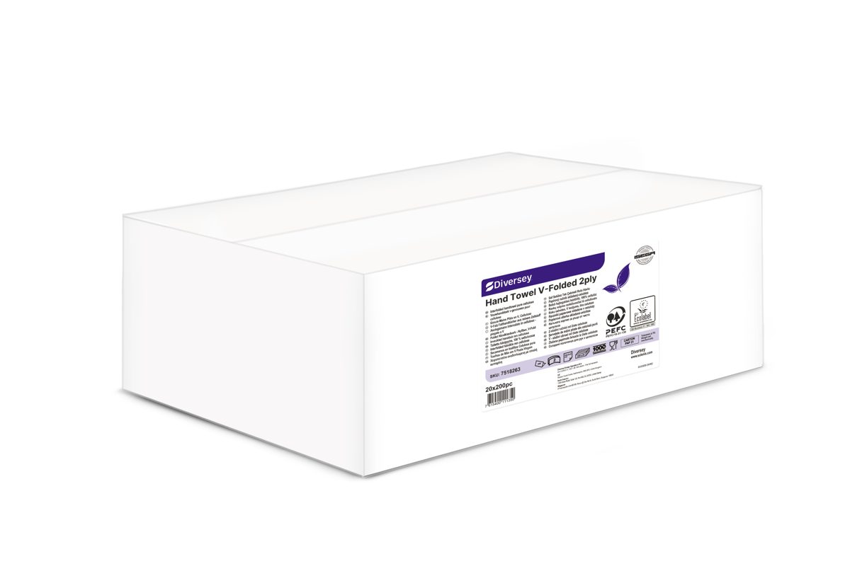 Asciugamani piegati a V pc 2v 24x21,5 - 200 fogli x cf - 20 cf x ct