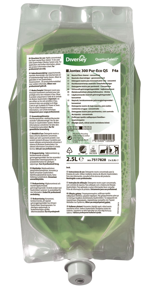 Taski Jontec 300 Pur-Eco QS lt.2,5 det. neutro pavimenti - 2 pz x ct