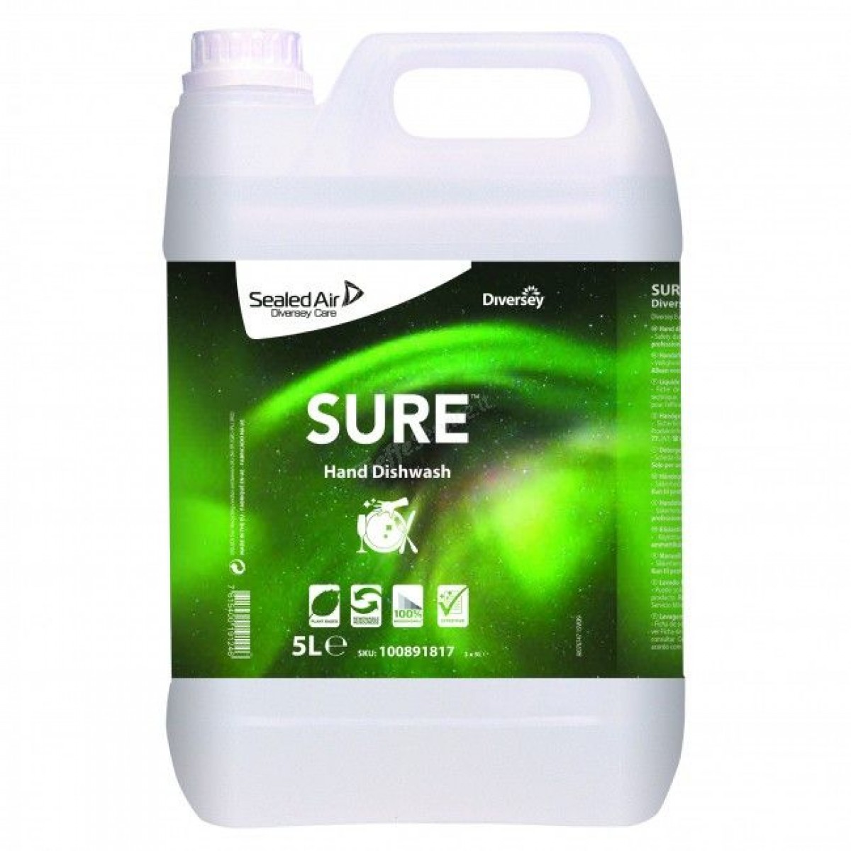 SURE Hand Dishwash deterg.lavaggio manuale piatti ta.5lt.
