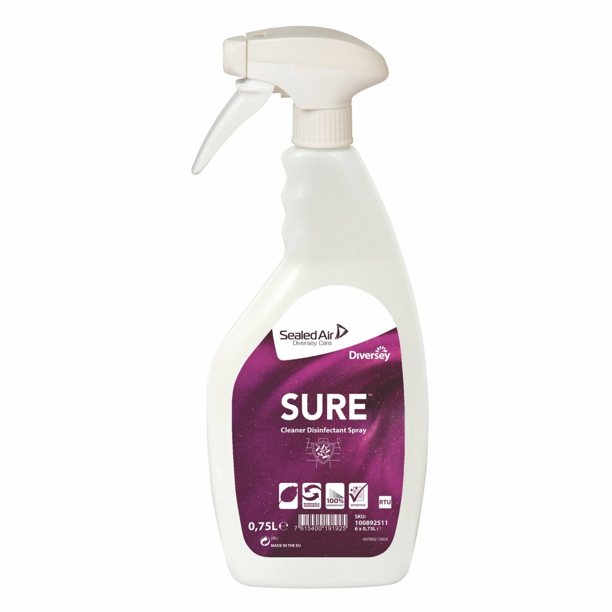 SURE Cleaner Disinfectant Spray det. disinfettante 750 ml - 6 pz x ct