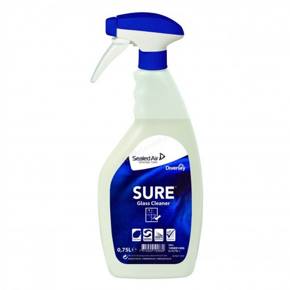 SURE Glass Cleaner detergente vetri e specchi PU 750 ml - 6 pz x ct