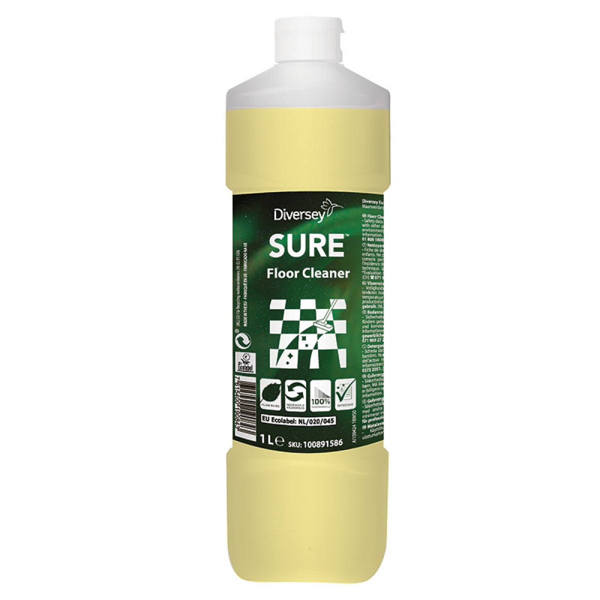 SURE Floor Cleaner deterg. a bassa schiuma pavimenti fl.1 lt - 6 pz x ct