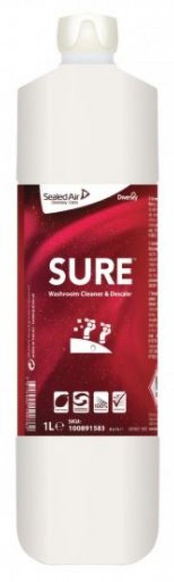 SURE Washroom Cleaner& Descaler deterg. disincr. bagno 1 lt - 6 pz x ct