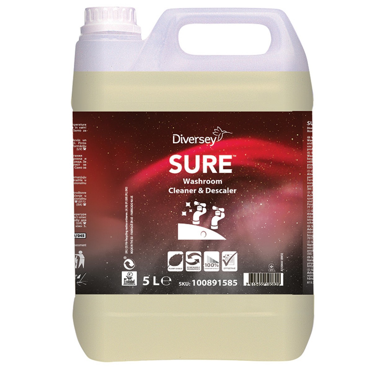 SURE Washroom Cleaner&Descaler deterg. disincr. bagno 5 lt - 2 ta x ct