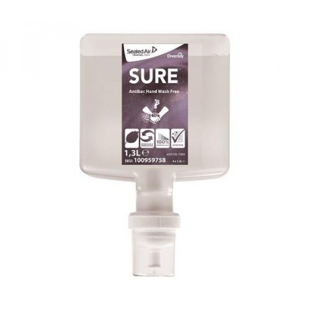 SURE Antimicc Hand Wash Free Intellicare 1,3 lt* - 4pz x ct
