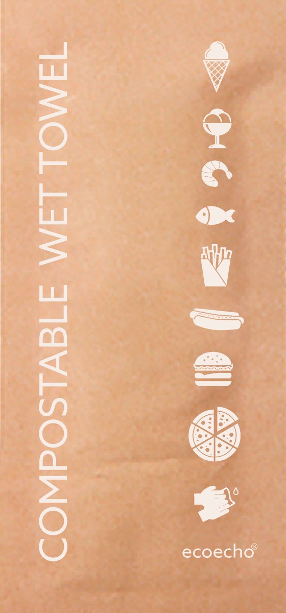 Salvietta rinfrescante Eco Brown compostabile 6x13 cm - 250 pz x cf - 2 cf x ct
