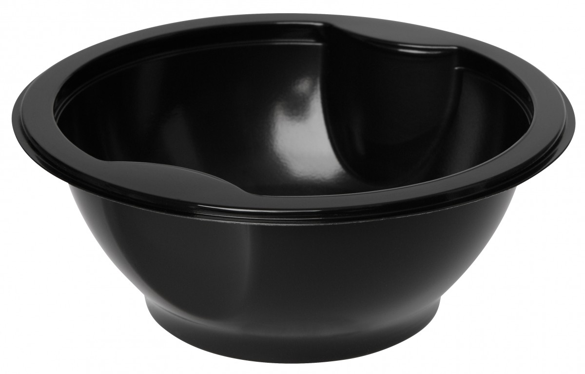 Ciotola PP nero 500 ml sigillabile con manici d.153 h 60 mm - 480 pz x cf