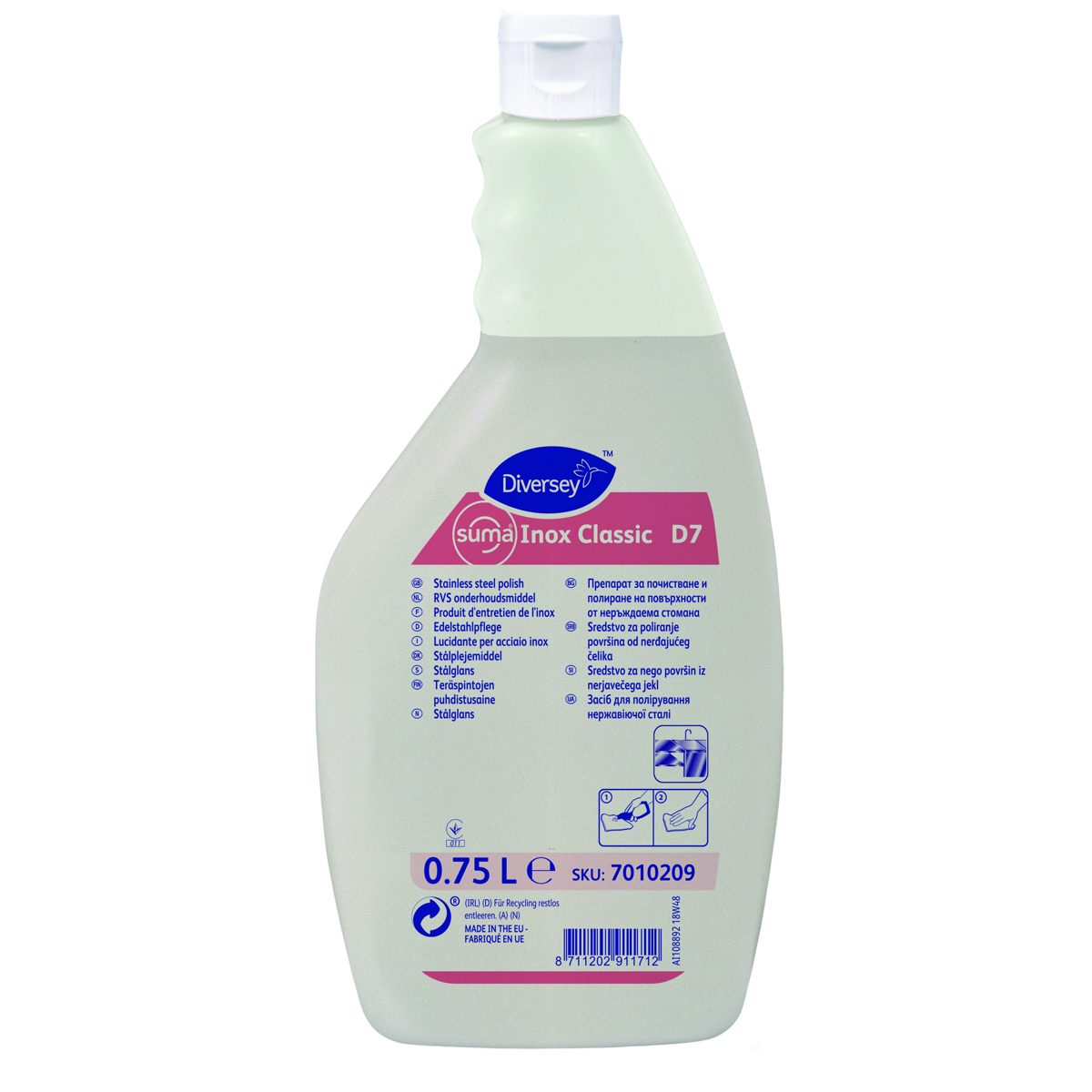 Suma Inox Classic D7 lucidante per acciaio inox 750 ml - 6 pz x ct 