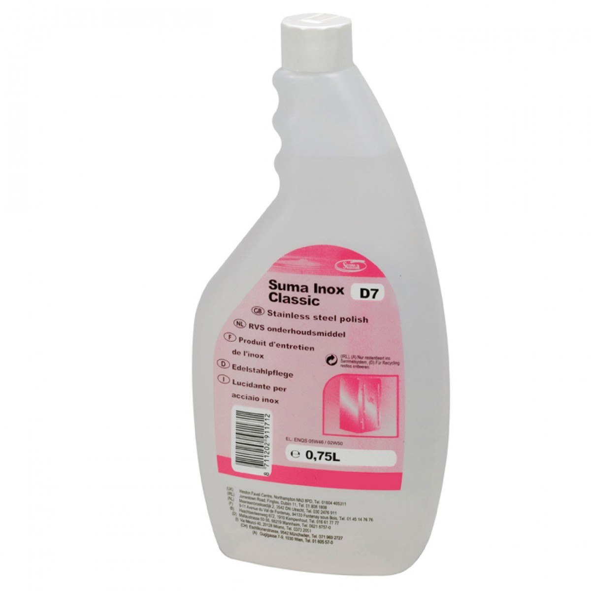 Suma Inox Classic D7 lucidante per acciaio inox 750 ml - 6 pz x ct 