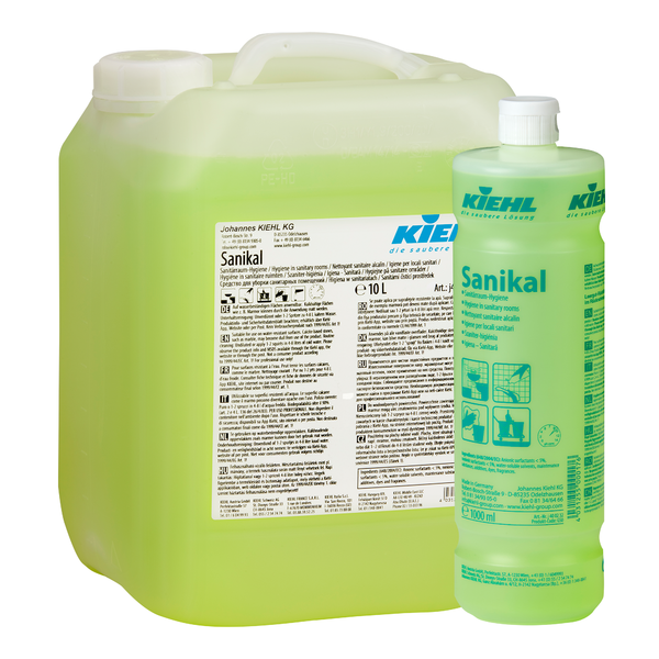 Flacone vuoto etichettato Sanikal DS 500 ml pistola schiuma