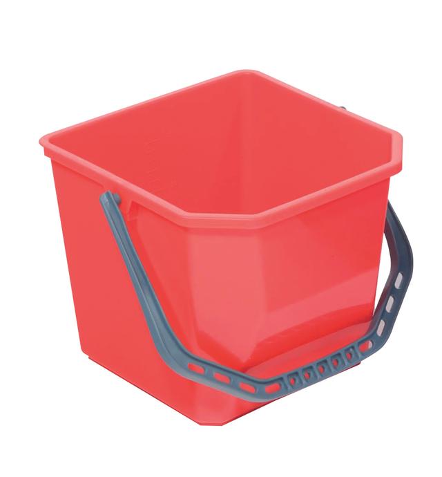 Secchio mop graduato 15 lt rosso monovasca per carrello mop