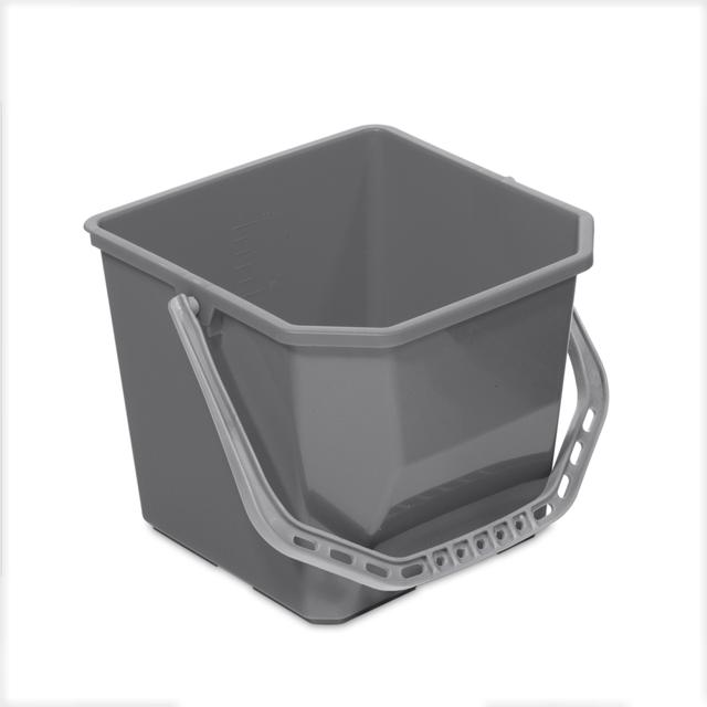 Secchio mop graduato 15 lt grigio monovasca per carrello mop