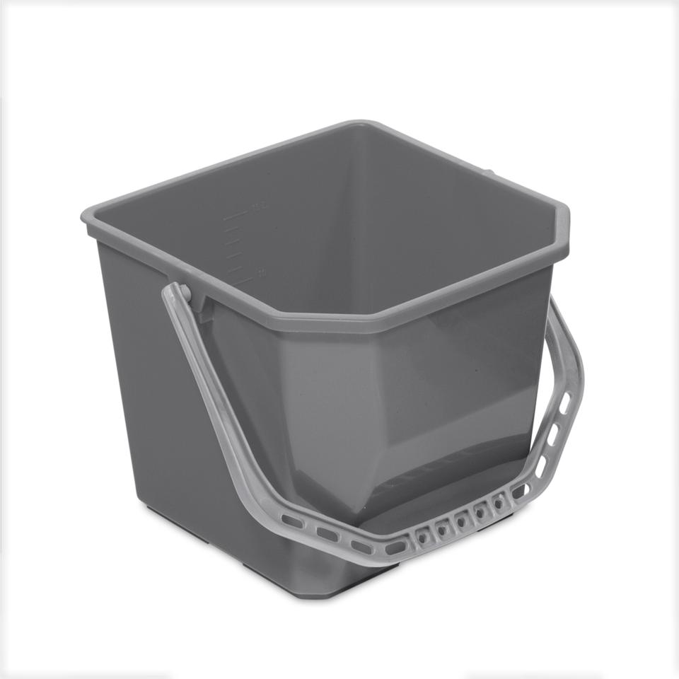 Secchio mop graduato 15 lt grigio monovasca per carrello mop