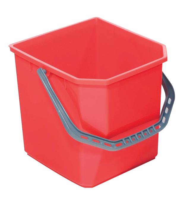 Secchio mop graduato 25 lt rosso monovasca per carrello mop