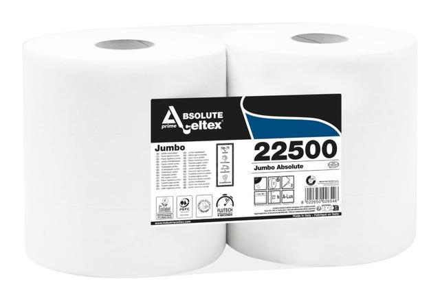 Carta igienica maxi jumbo Absolute pc - 2 v 500 M 2780 str - 6 pz x ct