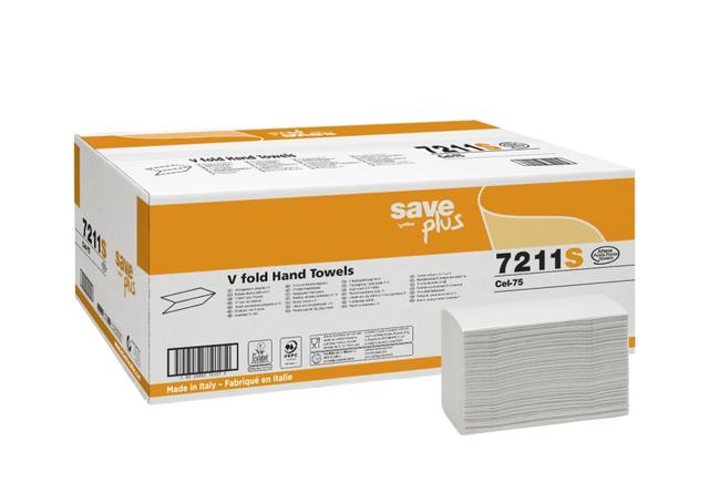 Asciugamani piegati a V Save 21,5x18 cm - 2 v 175 fogli x cf - 18 cf x ct