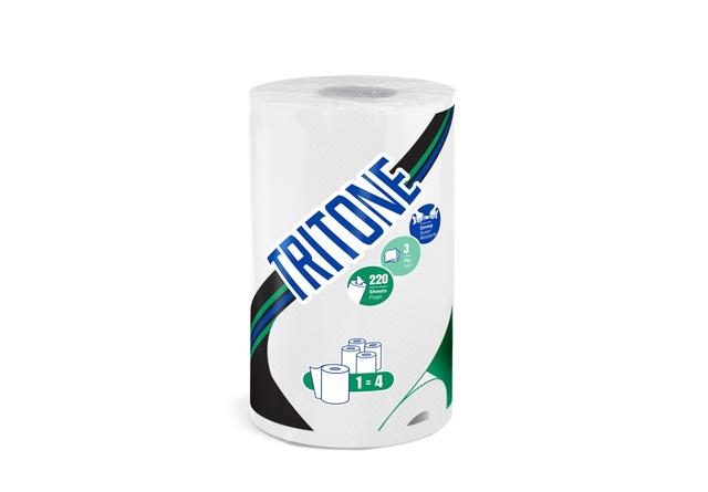Bobina rotolo asciugatutto Tritone - 3 v 48,4 M 220 str - 12 pz x ct