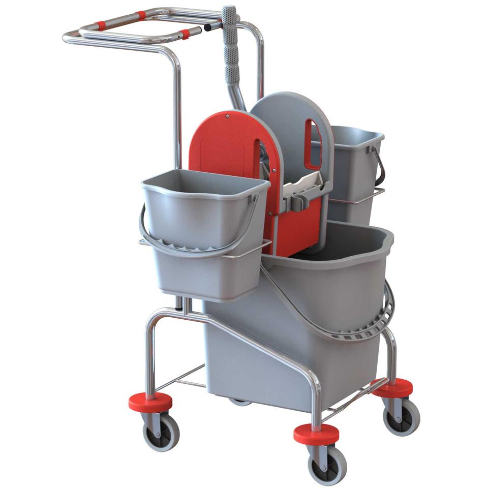 Carrello mop 1x25 Eco Dumbo cromato grigio rosso