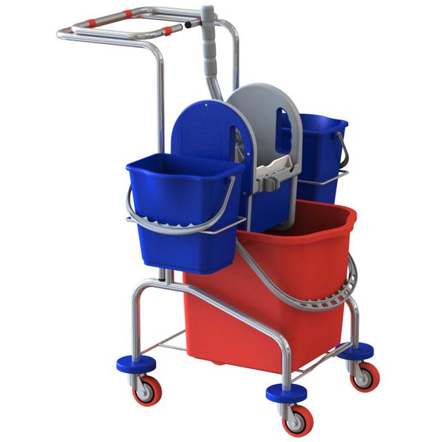 Carrello mop 1x25 Dumbo cromato blu rosso con pressa