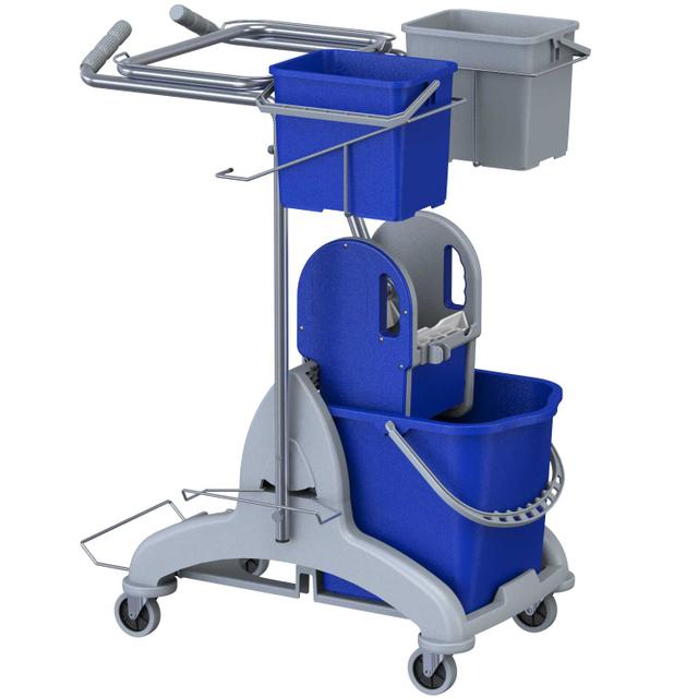 Carrello mop 1x25 Erik portasacco + 2x6 l - grigio blu