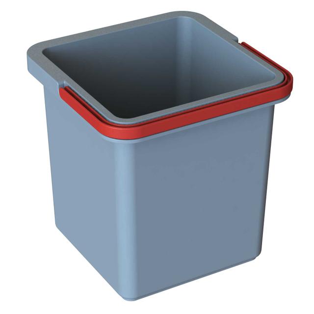 Secchio 6 lt Kuadro grigio manico rosso