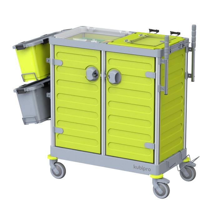 Carrello Kubi 2 PRO colore grigio/lime