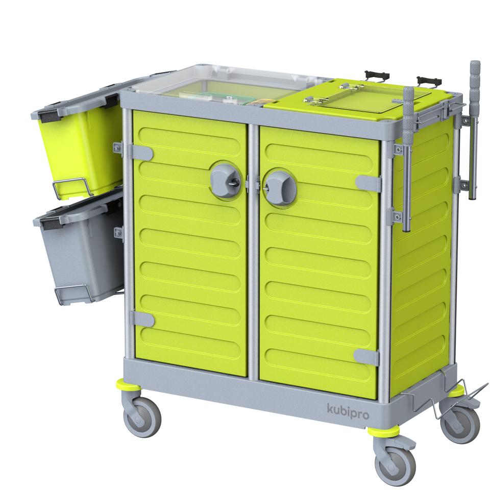 Carrello Kubi 2 PRO colore grigio/lime