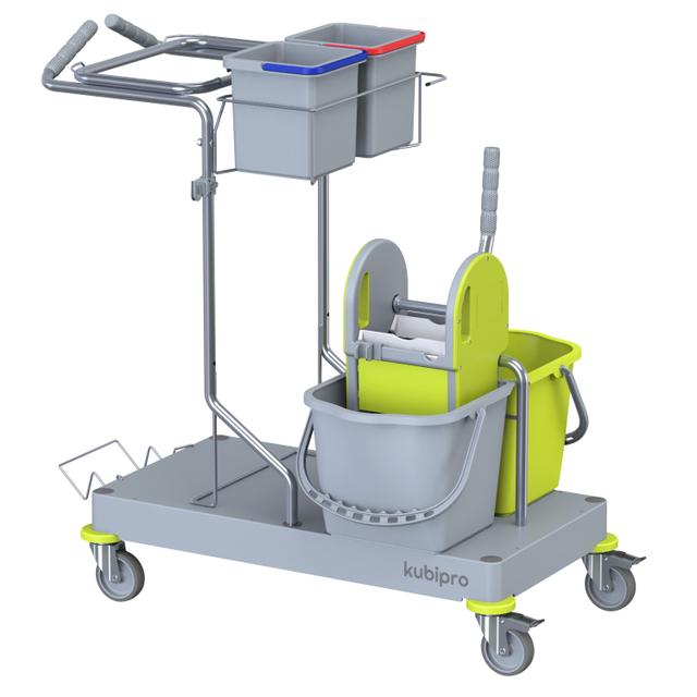 Carrello Kubi 6 ruote metallo diam.100 mm- col.grigio/lime