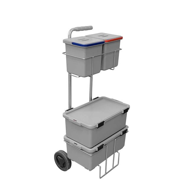 Carrello Rs in acciaio inox x trasporto delle vasche da 18Lt
